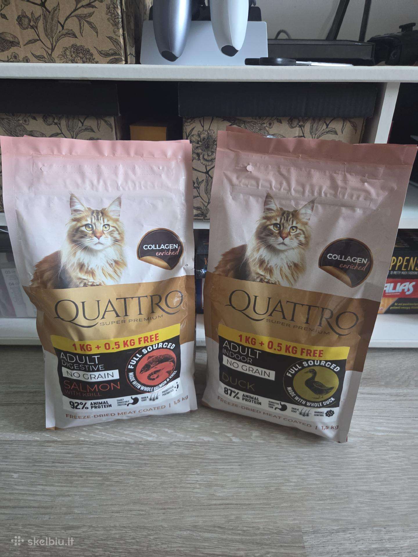 Quattro Sausas kačių maistas 2x1,5kg