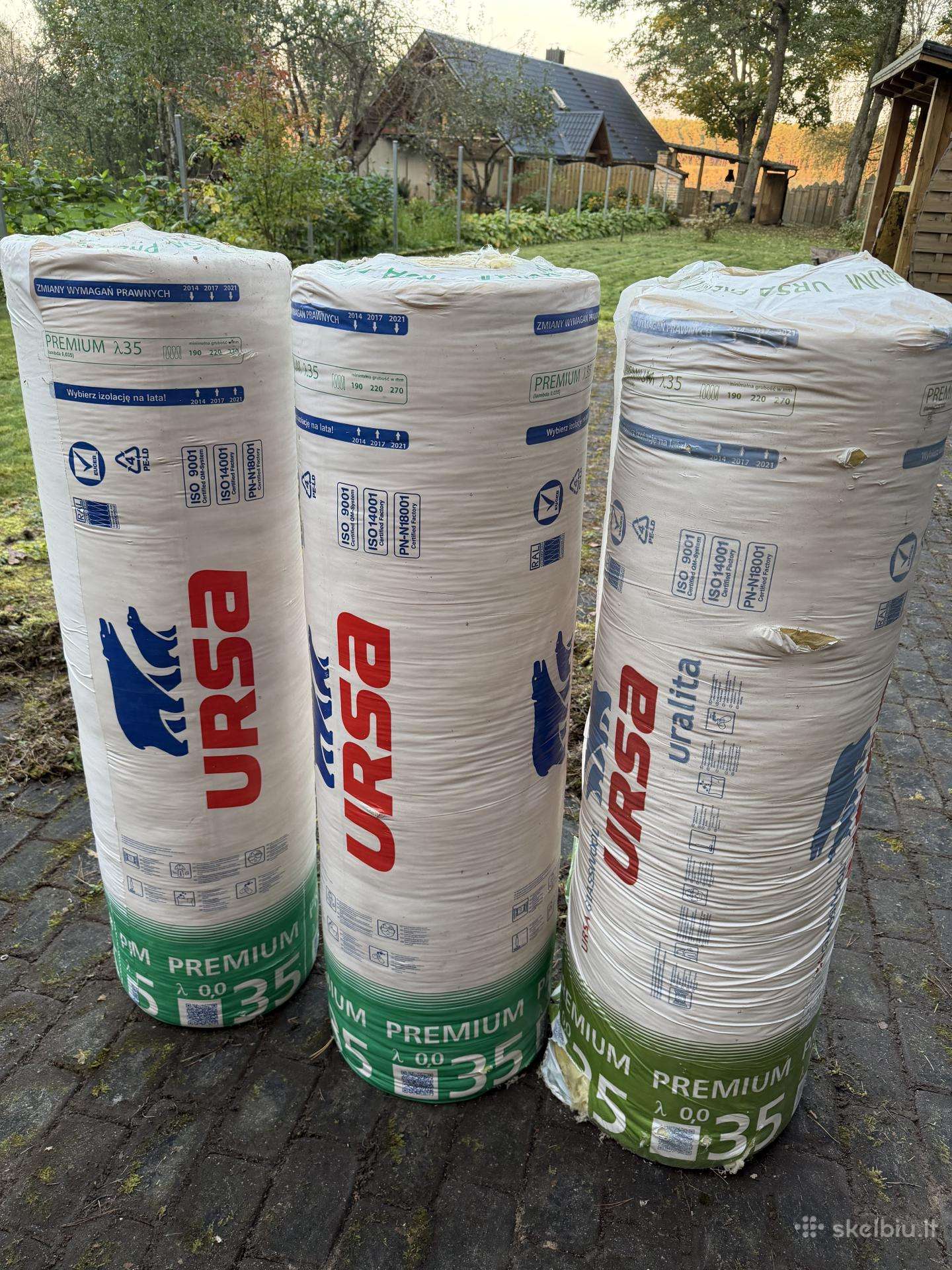 Stiklo vata Ursa Premium 35, 100 mm, 3 rulonai