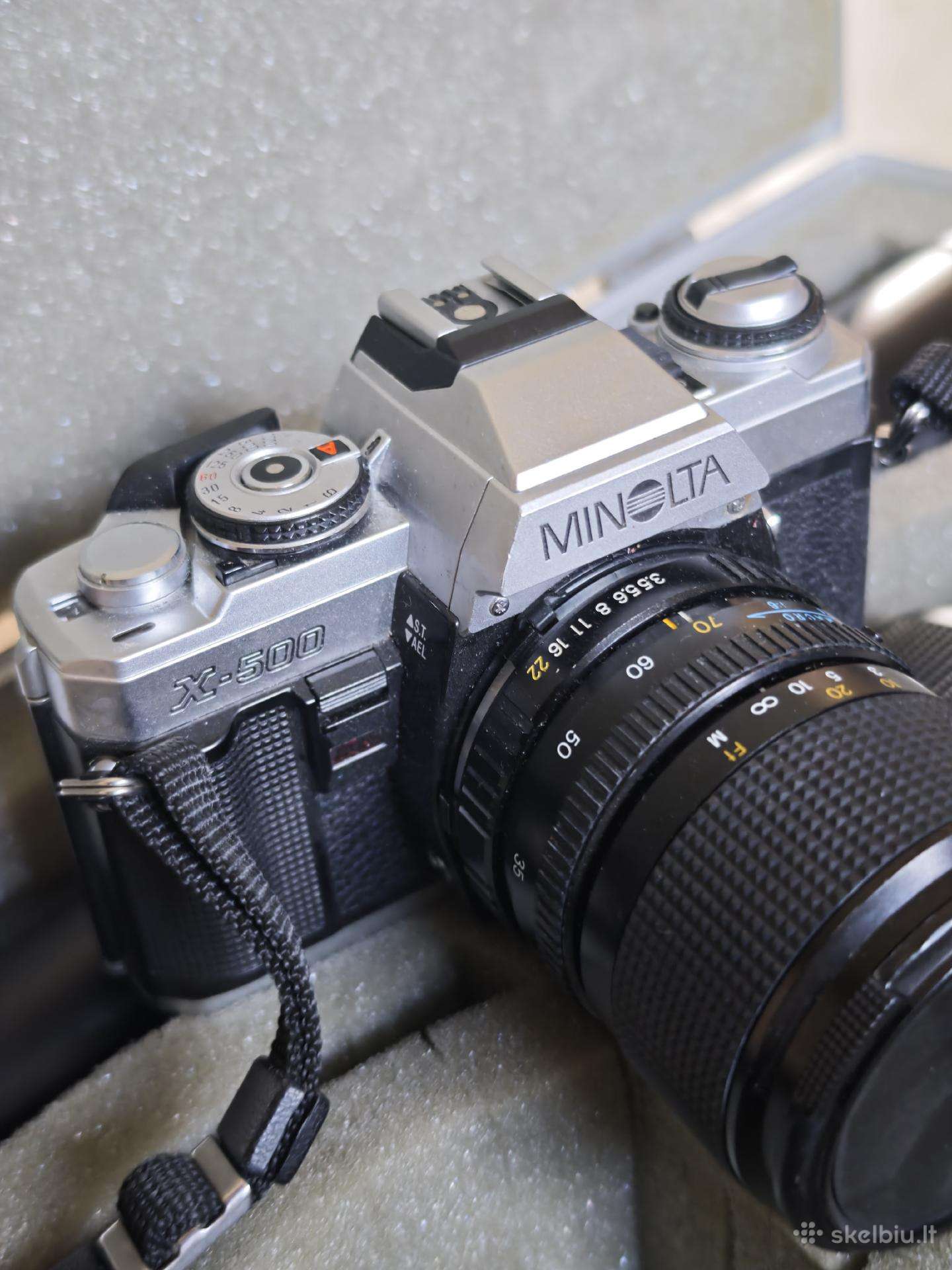 Minolta X-500 fotoaparatas + objektyvai