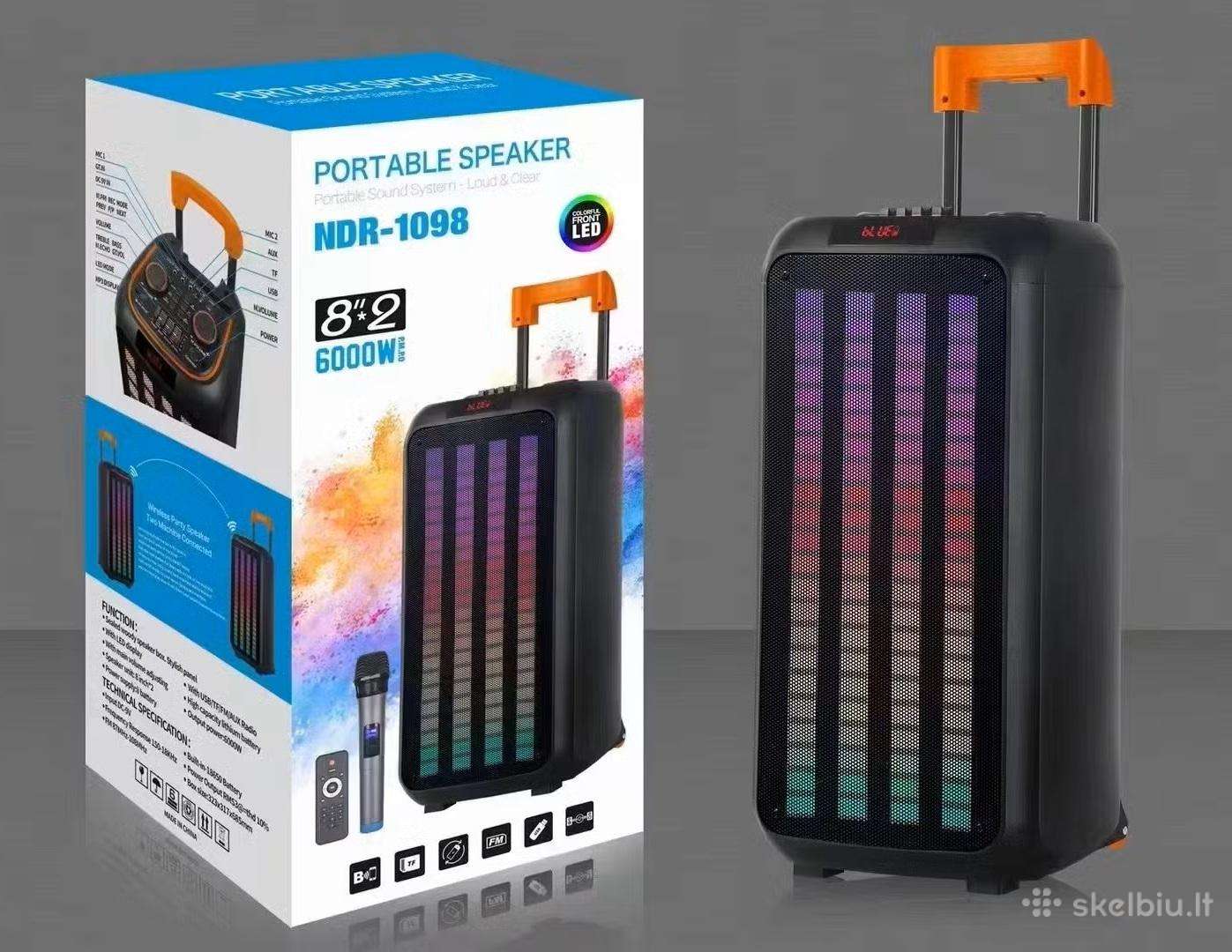 Ndr 1098 baterinė kolonėlė su belaidžiu mikrofonu