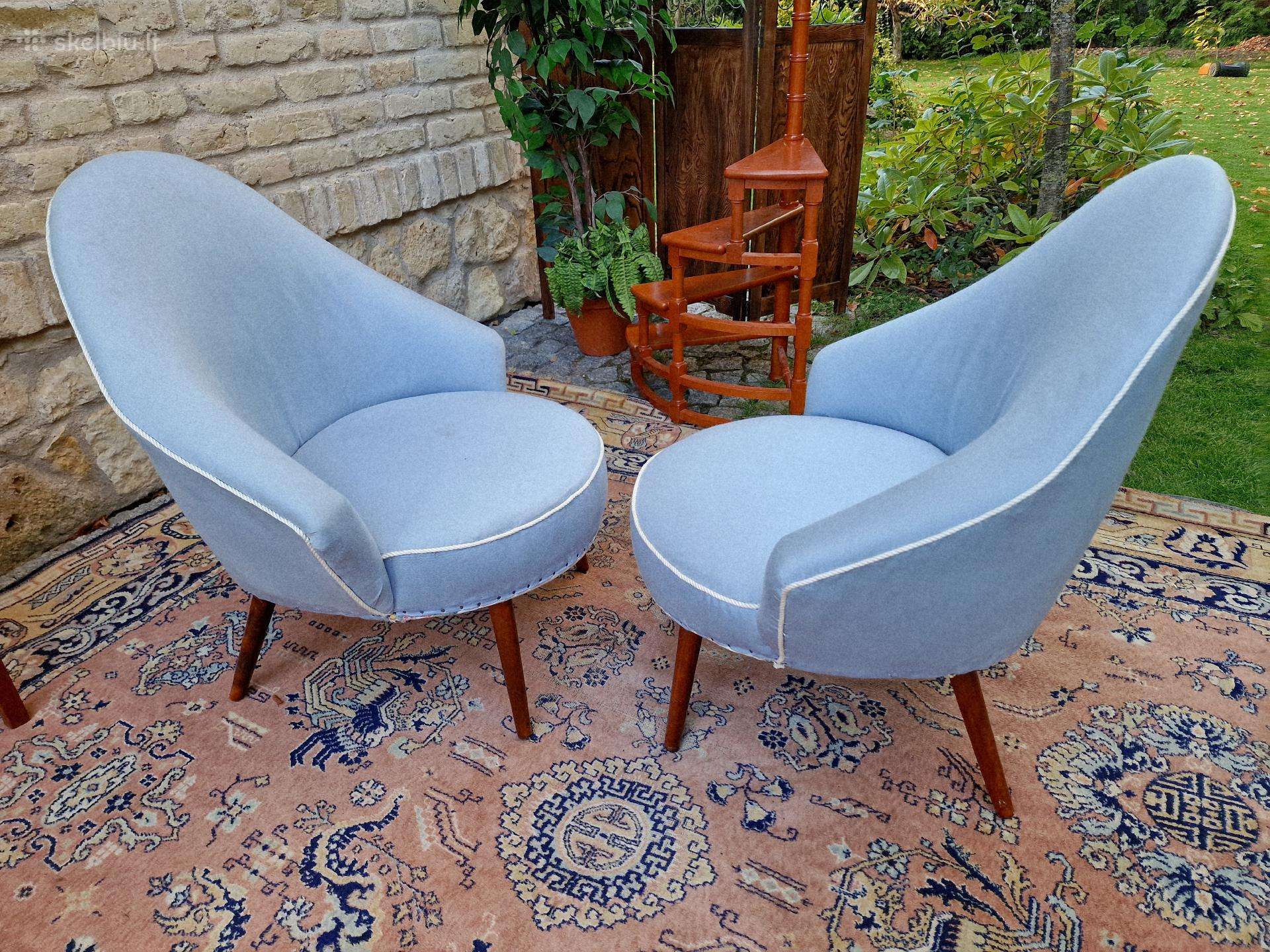 Vintažiniai mid century coctail st.foteliai