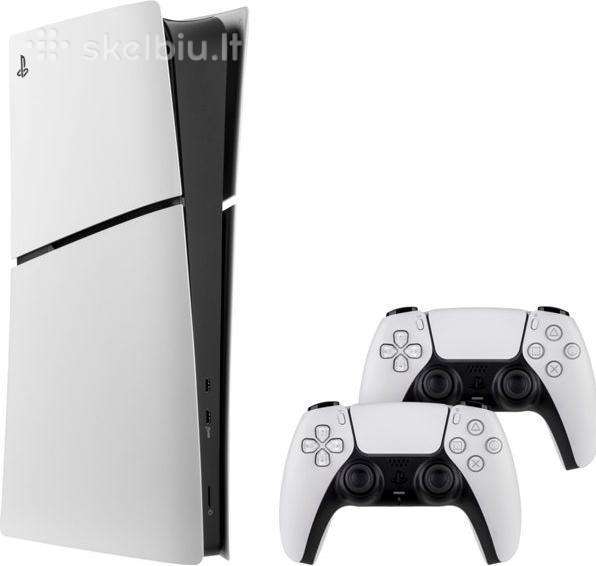 Ps5 slim digital 1tb su dviem pulteliais