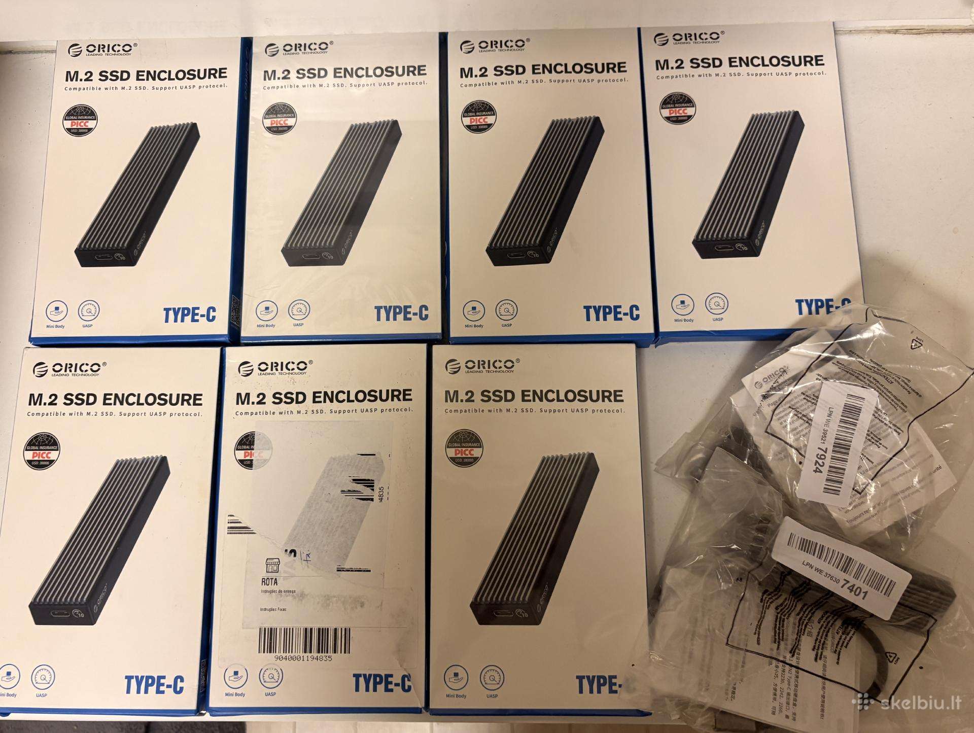 Nauji Orico M.2 Nvme SSD išorinis korpusas
