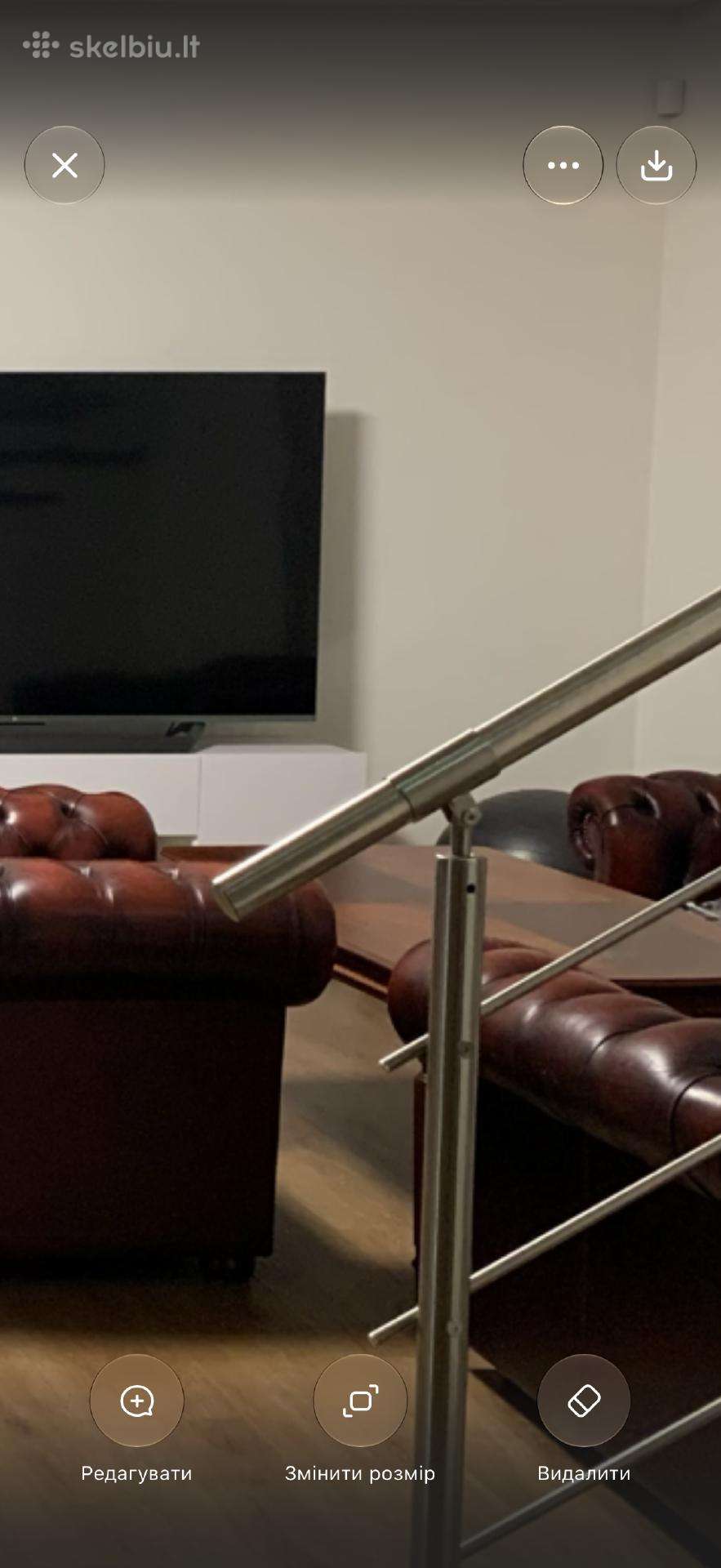 Natūralios odos Chesterfield sofa + 2 foteliai