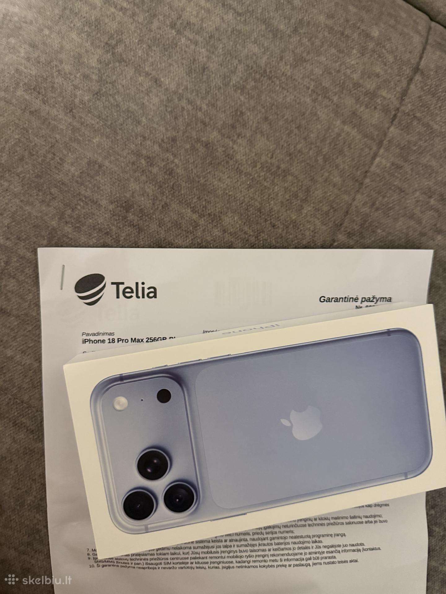 Naujas 18 Pro Max 256gb Glacier pirktas Lietuvoje