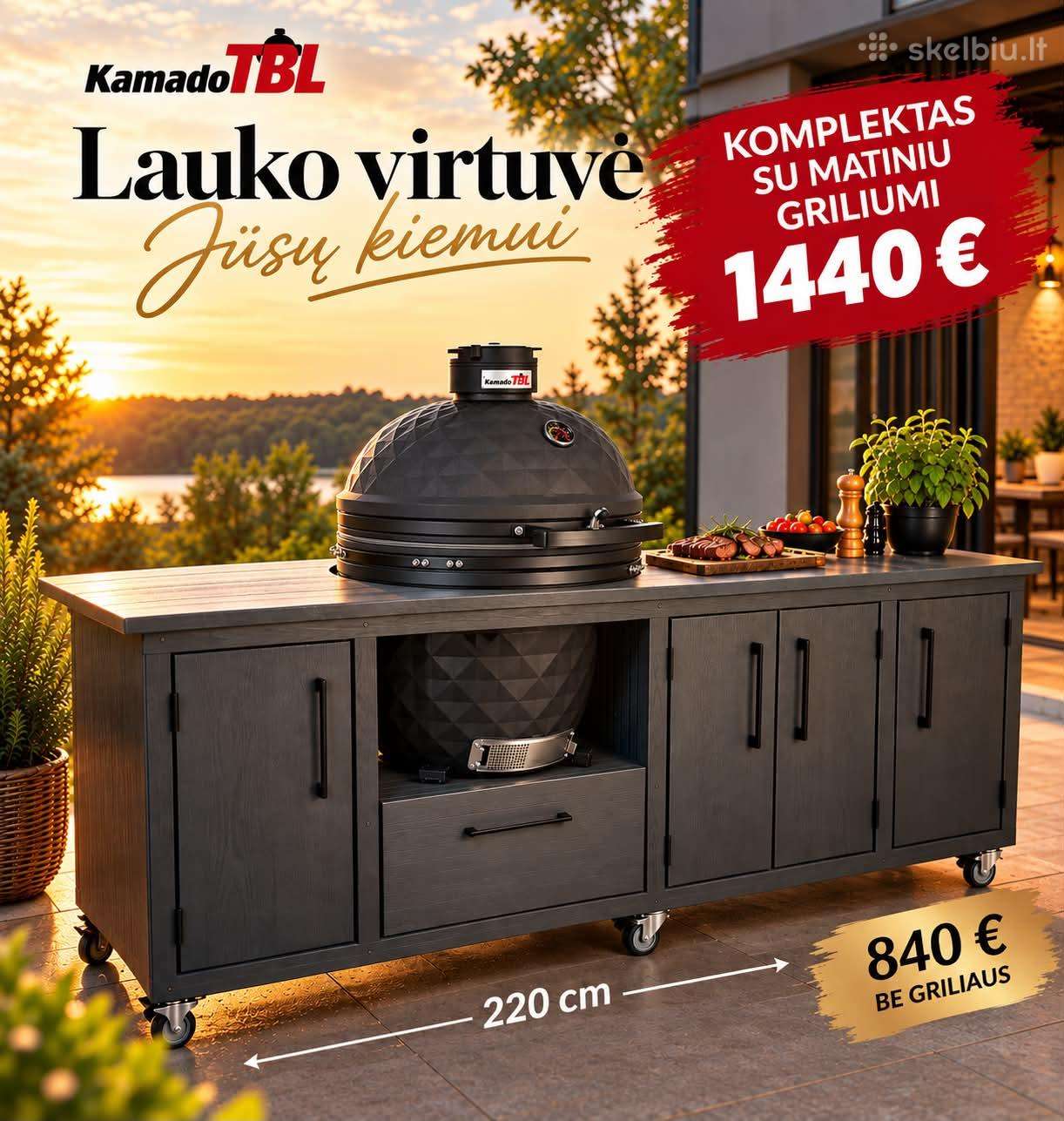 Kamado stalas Kamado kepsninė grilius