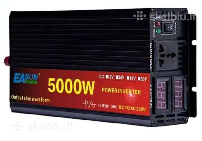 Inverteriai is 12v arba 24v į 220v dingus elektrai