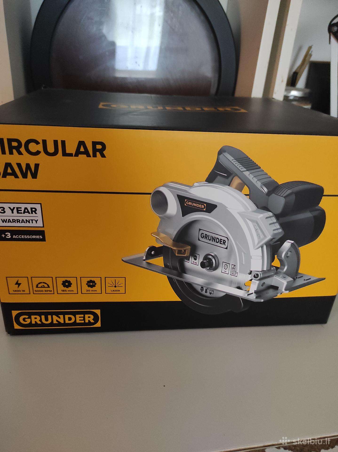 Naujas diskinis pjūklas Grunder 1400w garantija