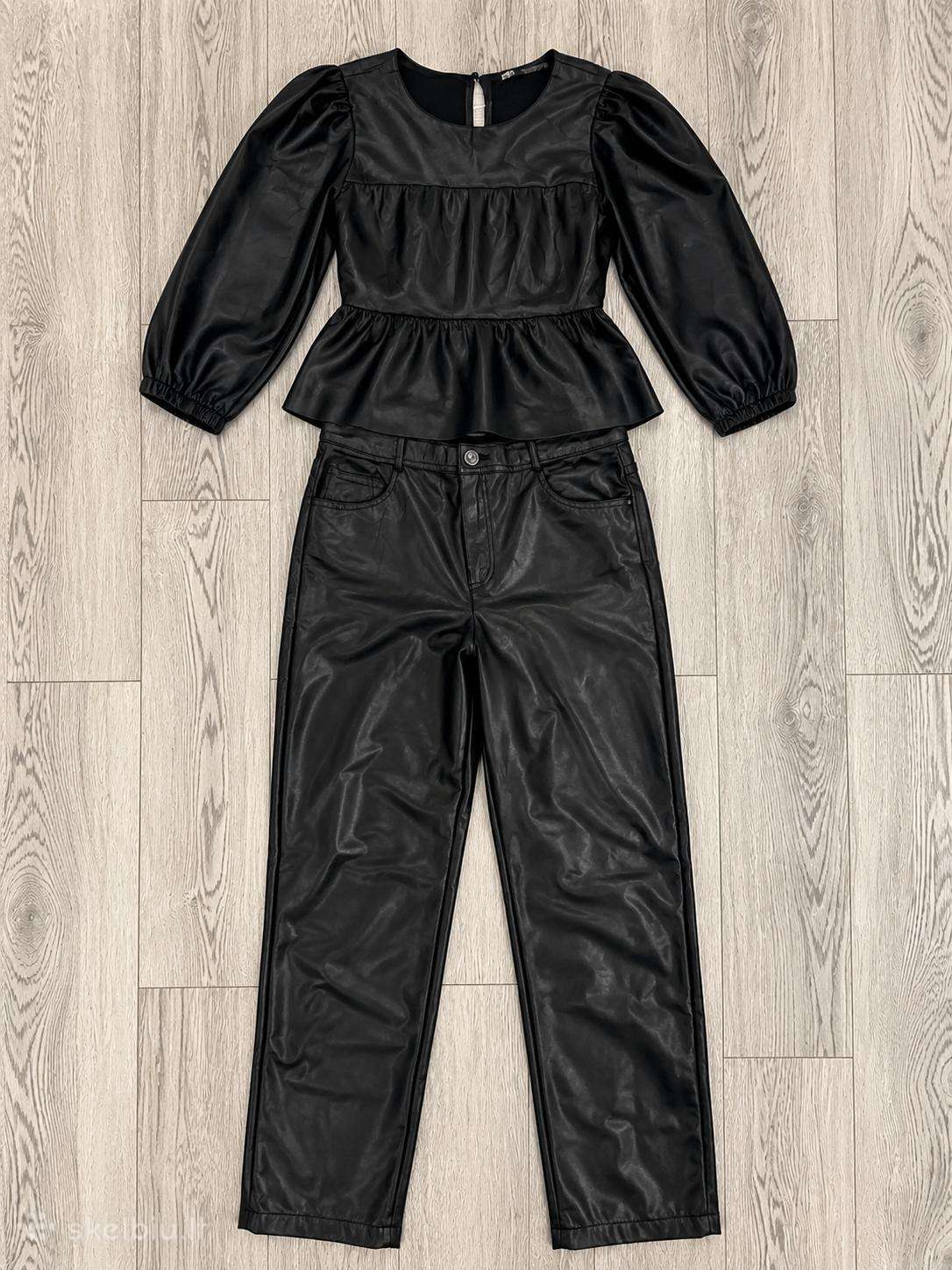 Zara juodas odos imitacijos komplektas