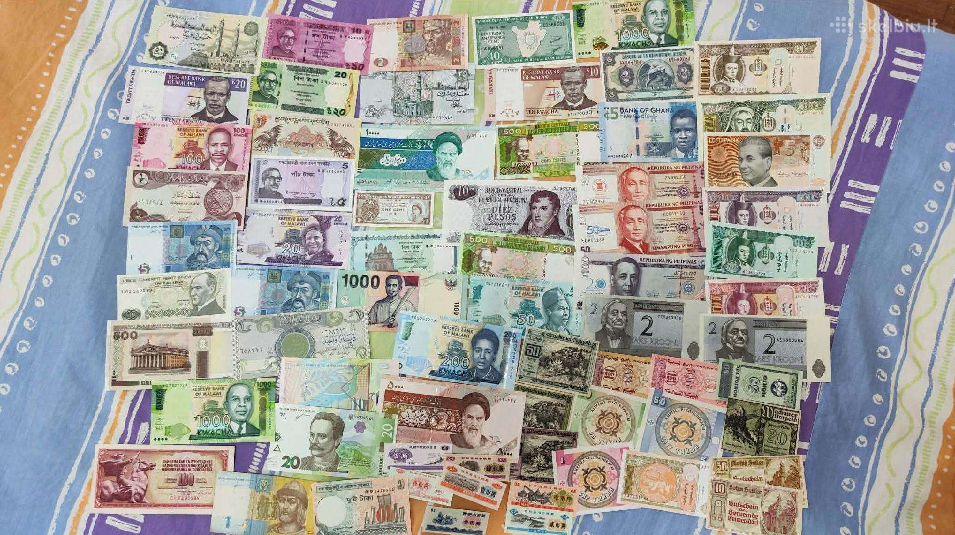 Parduodu įvairius pasaulio banknotus