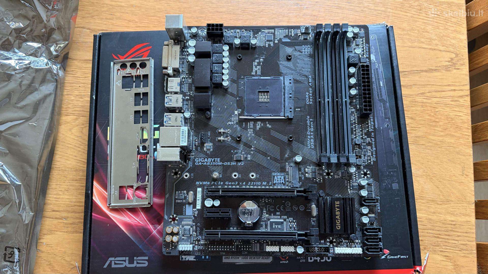 Gigabyte ga-ab350m-ds3h v2 am4 motininė plokštė