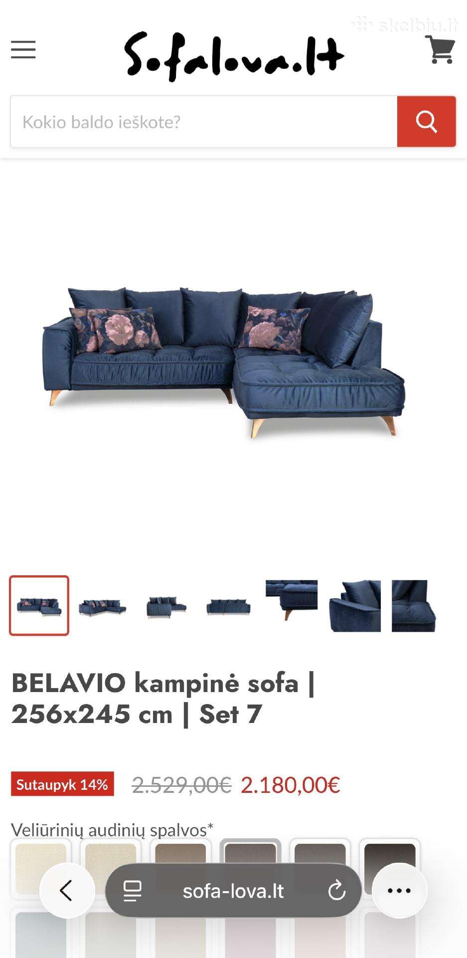 Belavio kampinė sofa