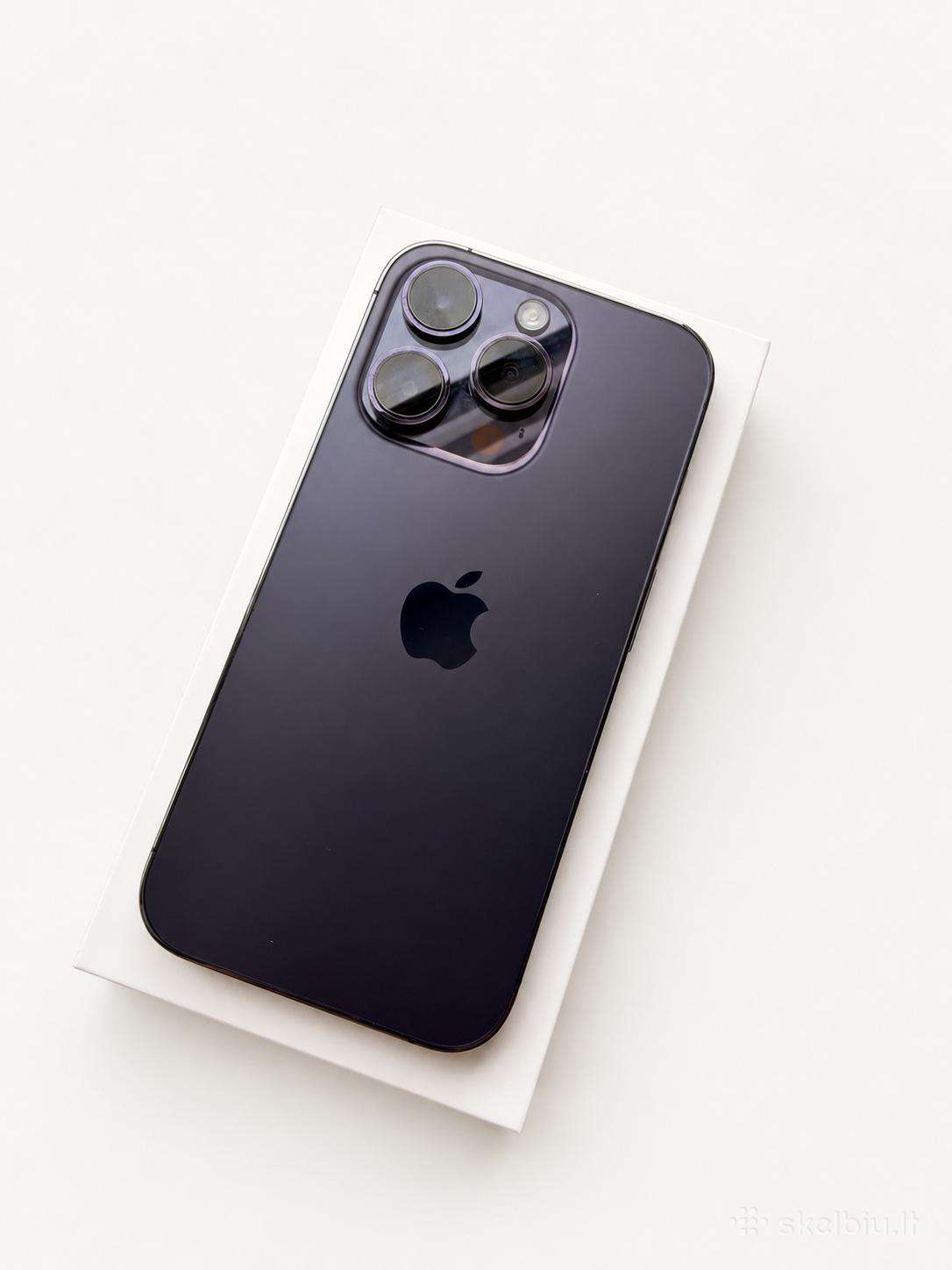 iPhone 14 Pro 128 GB Deep Purple su priedais