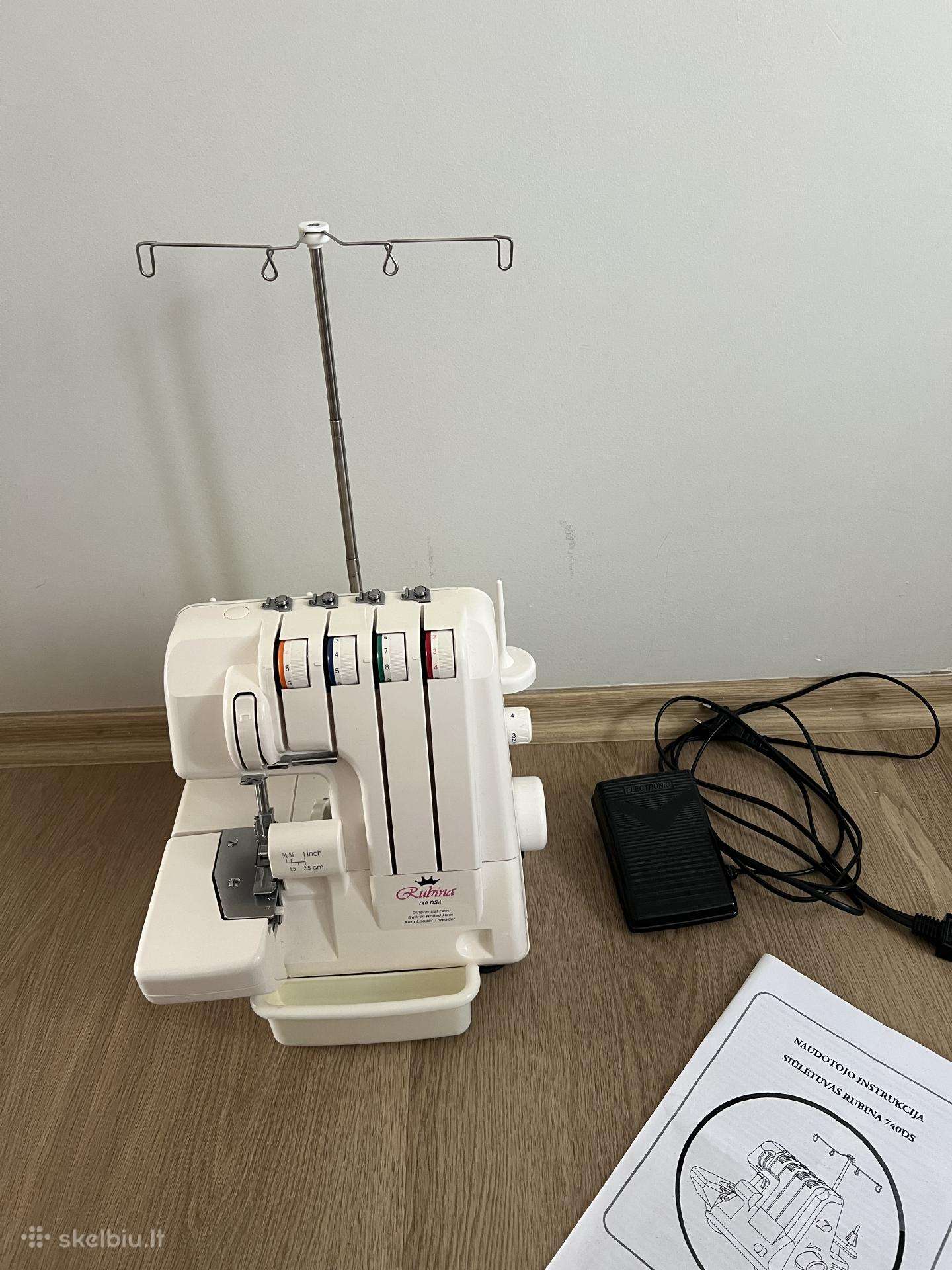 Rubina 740 Dsa 3/4 siūlų overlokas su pedalu