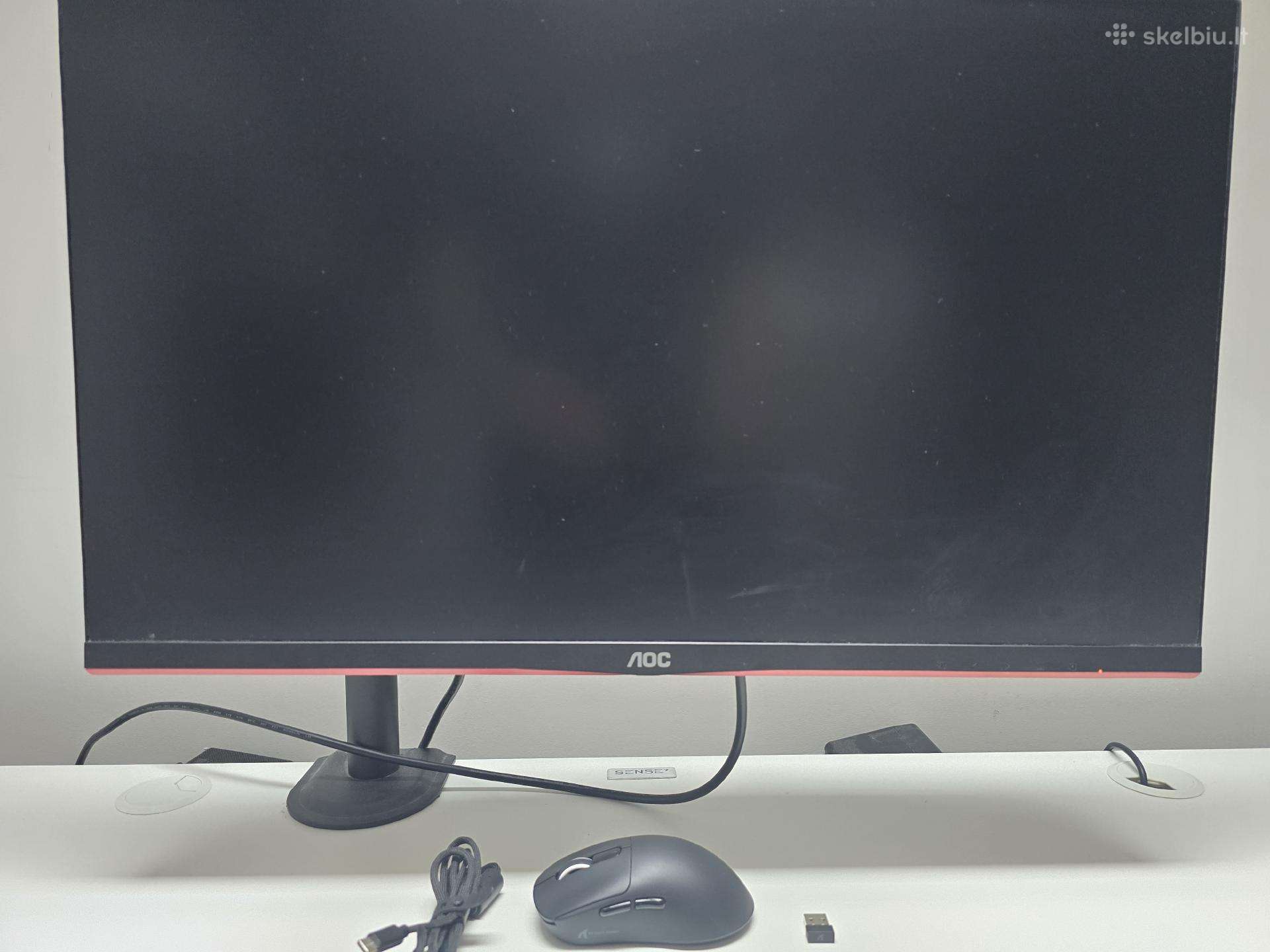 Monitorius Aoc 27g2 ir pelė Attack Shark X3