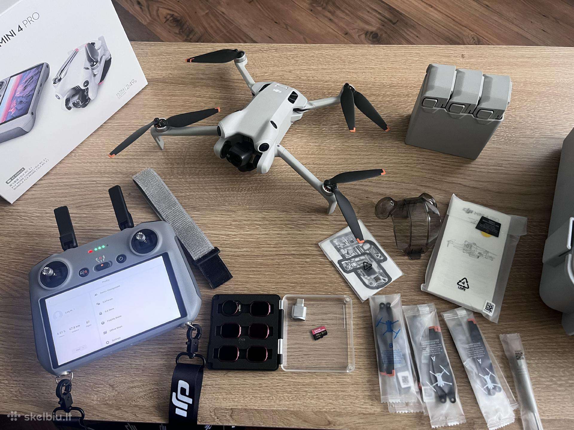 Dji mini 4 pro combo su 256 GB kortele