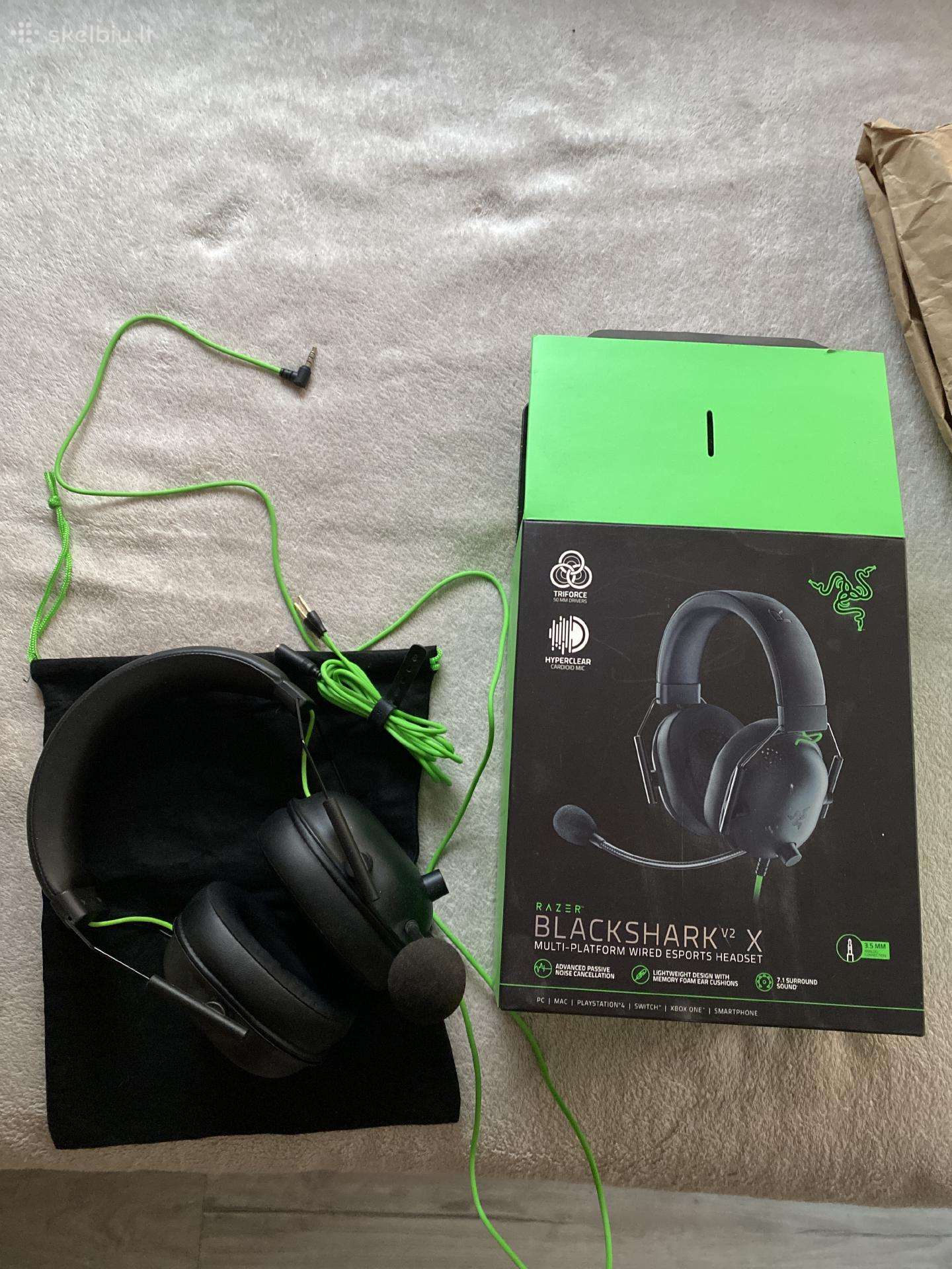 Razer blackshark v2 x ausinės