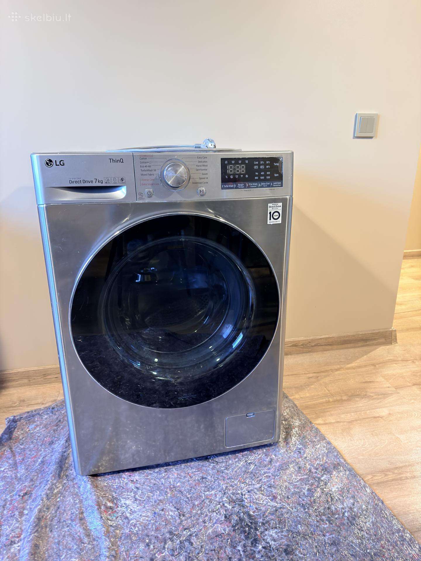 LG F2wn6s7s2t skalbimo mašina, 7 kg