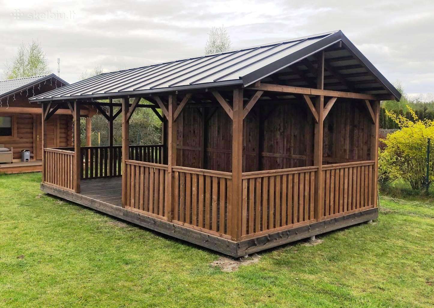 Stilinga medinė sodo stoginė 4x7 m (28 m²)