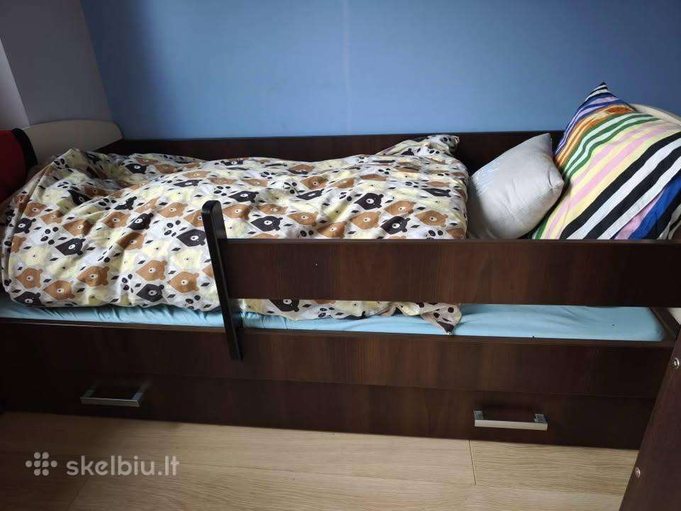 2 x Medinės tvirtos lovos vaikams 165x85