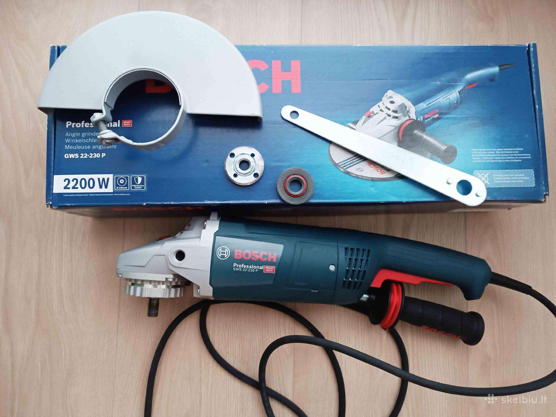 Didelis 230 mm kampinis šlifuoklis Bosch