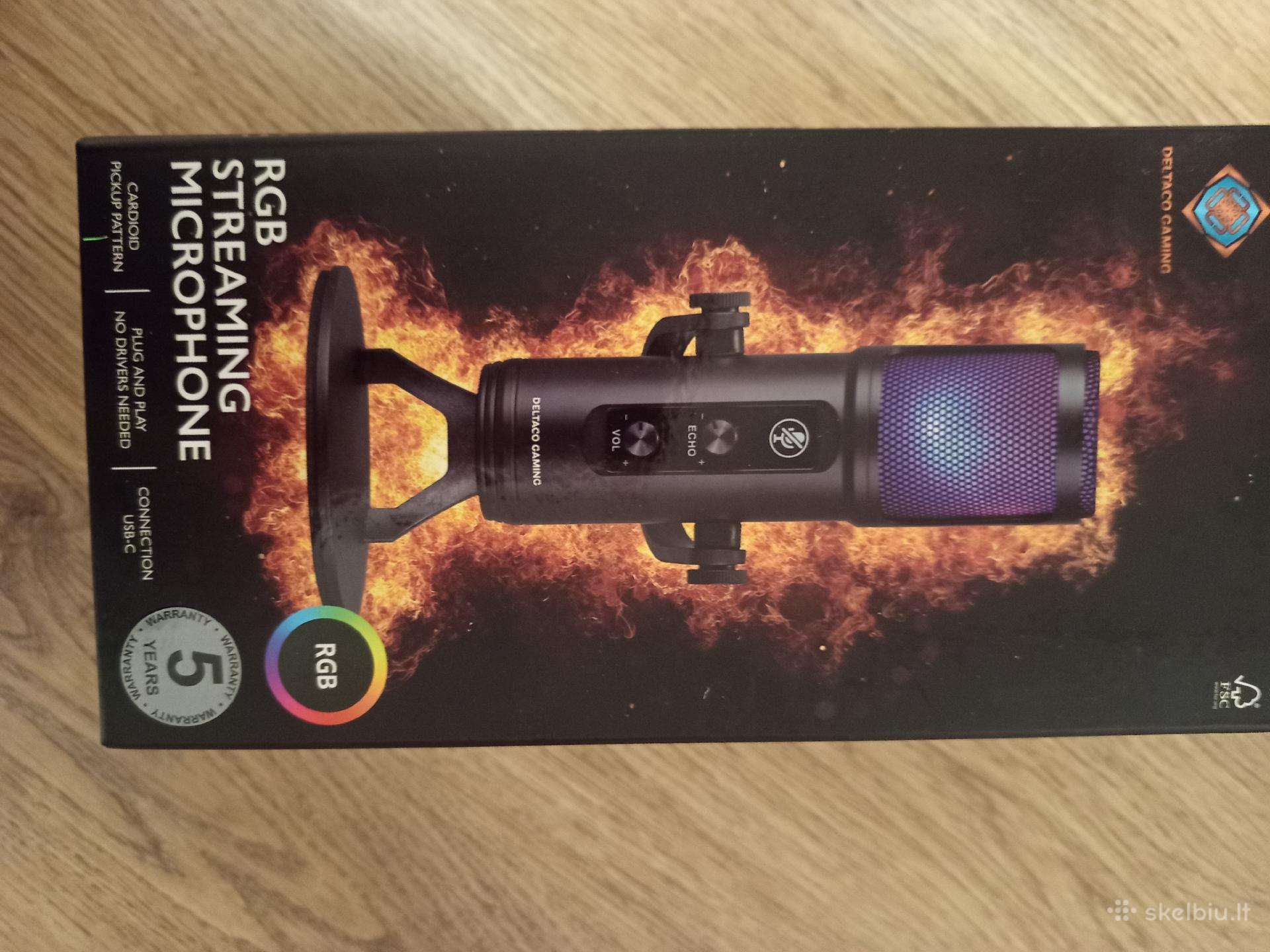 Naujas pratestuotas streaming mikrofonas su rgb