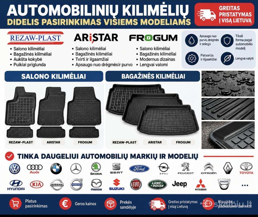 Guminiai automobilio kilimėliai