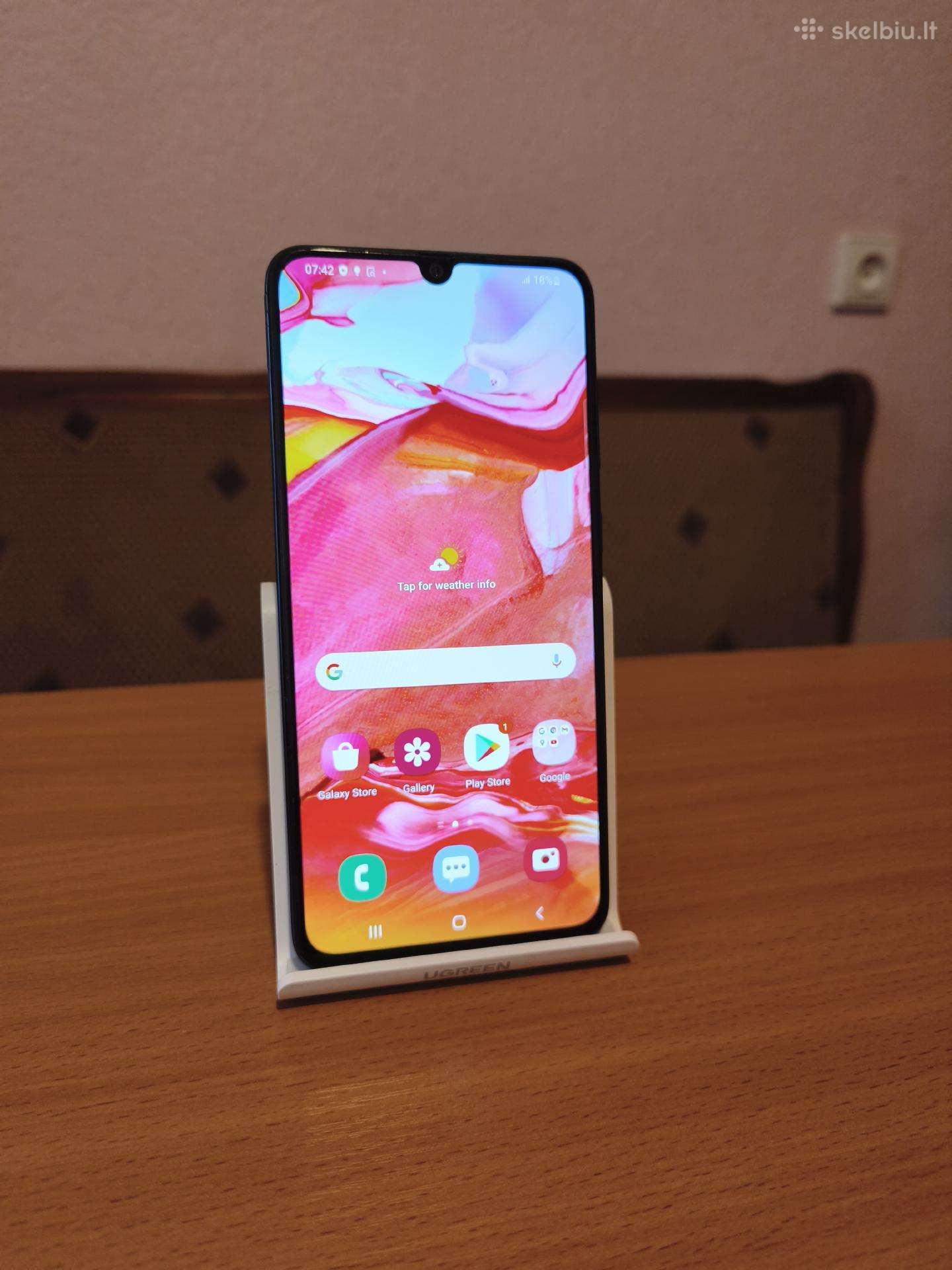 Mėlynas Samsung Galaxy A70,128gb