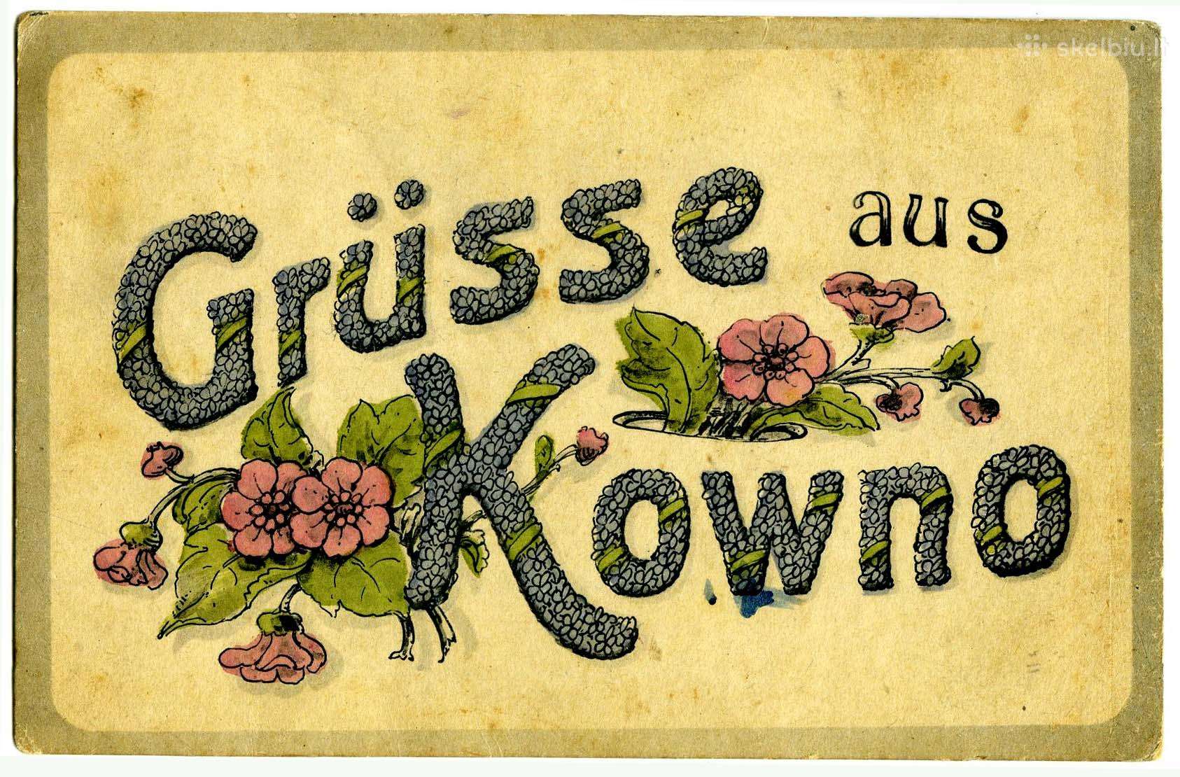 Retas Kauno atvirukas Grüsse aus Kowno Kaunas