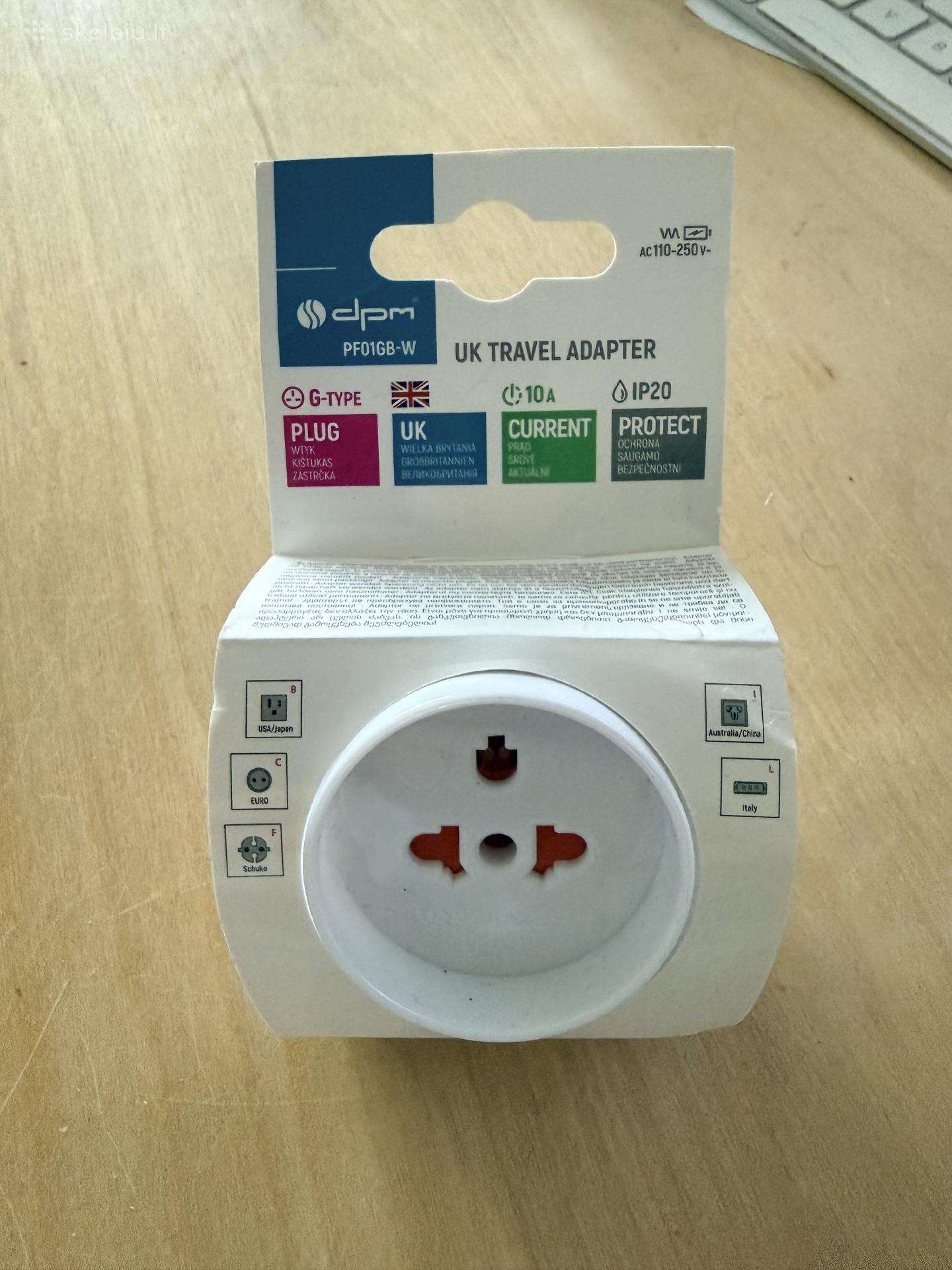 UK travel adapteris