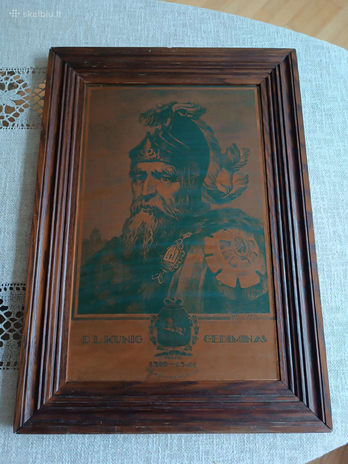Vintažinis paveikslas kunigaikštis Gediminas