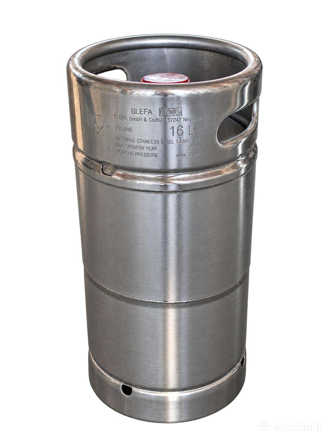 Nerūdijančio plieno 15, 16, 25 l statinės (Keg)
