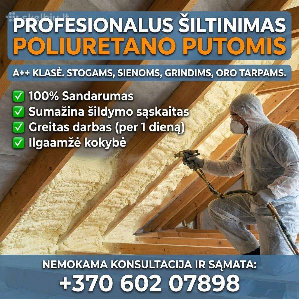 Šiltinimas poliuretano putomis su Rudens Akcija