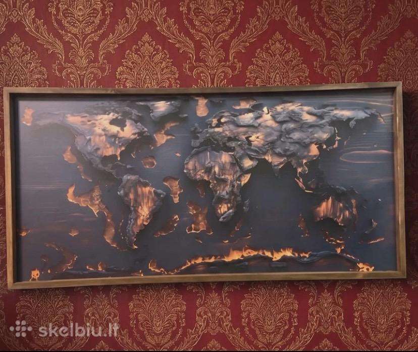 3D pasaulio žemėlapis paveikslas