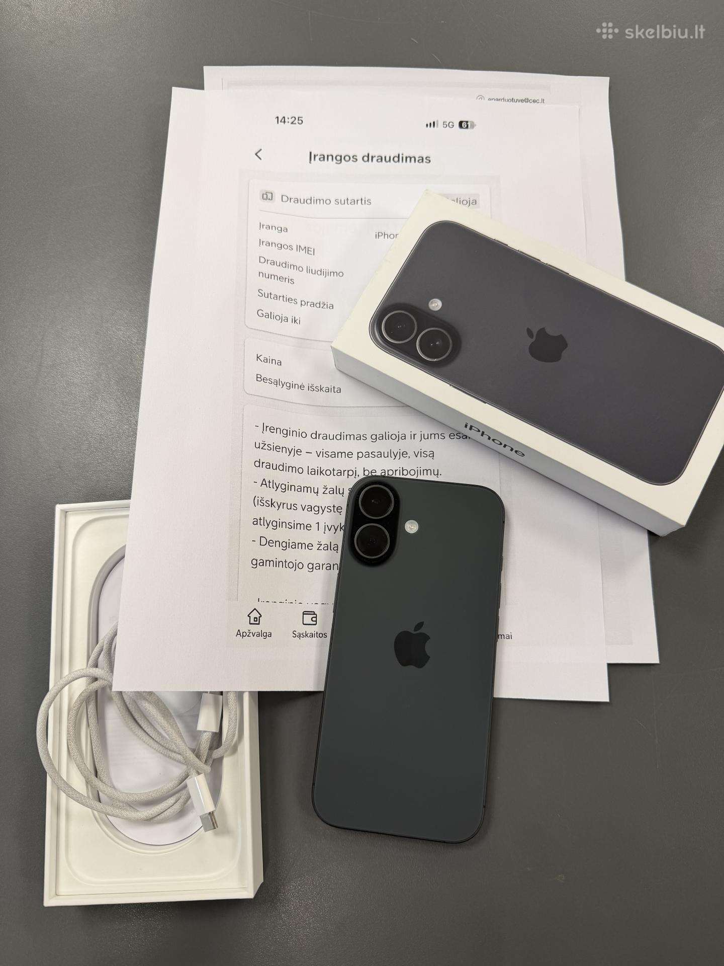 Apple iPhone 17 256 GB Black su 15men garantija