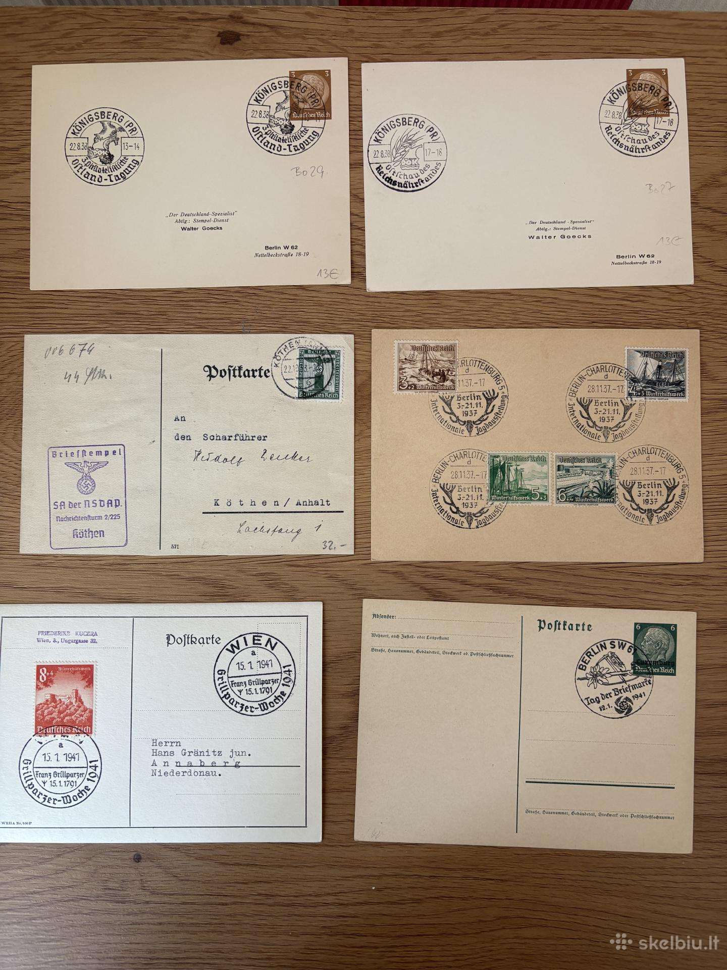 Deutsches Reich Vokietija pirmos dienos antspaudai