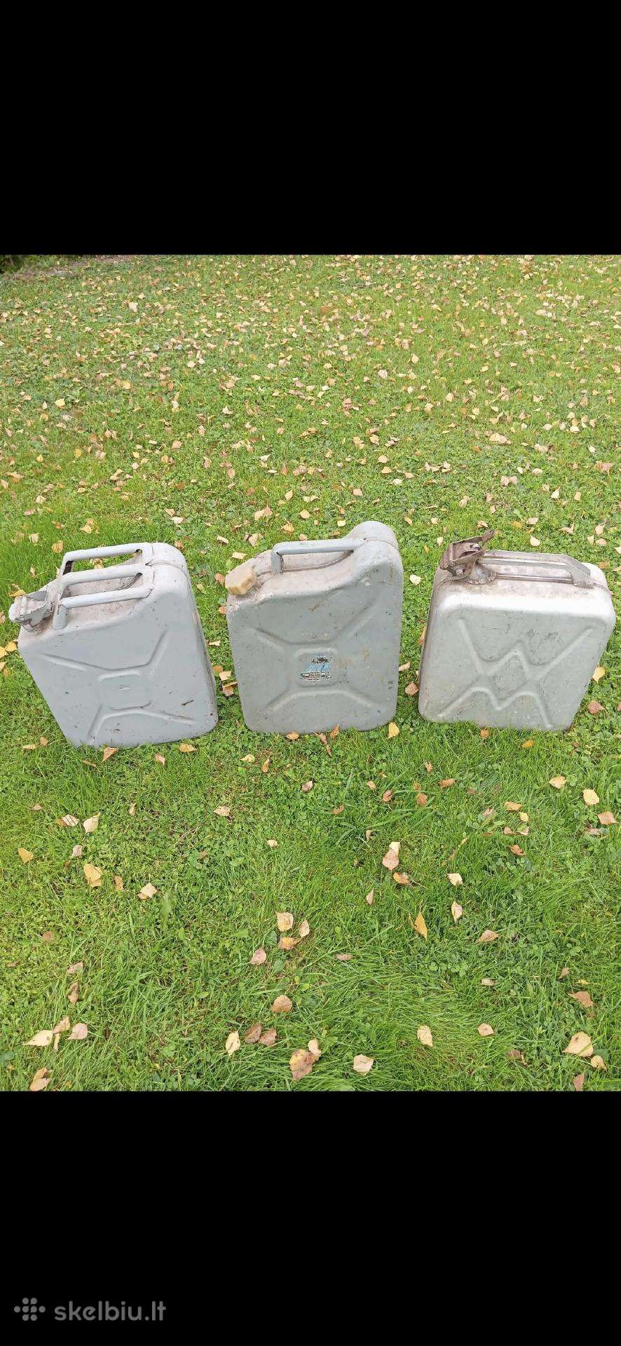 Kanistrai kurui 2 aliuminiai, 1 metalinis