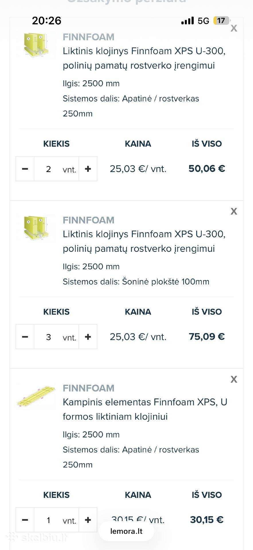 Finnfoam xps lygtinių klojinių likučiai