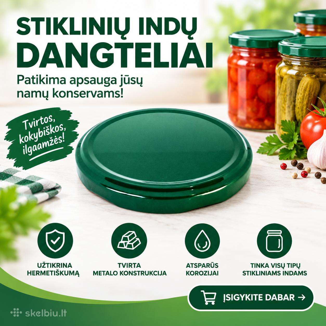 Stiklainių dangteliai 82 mm