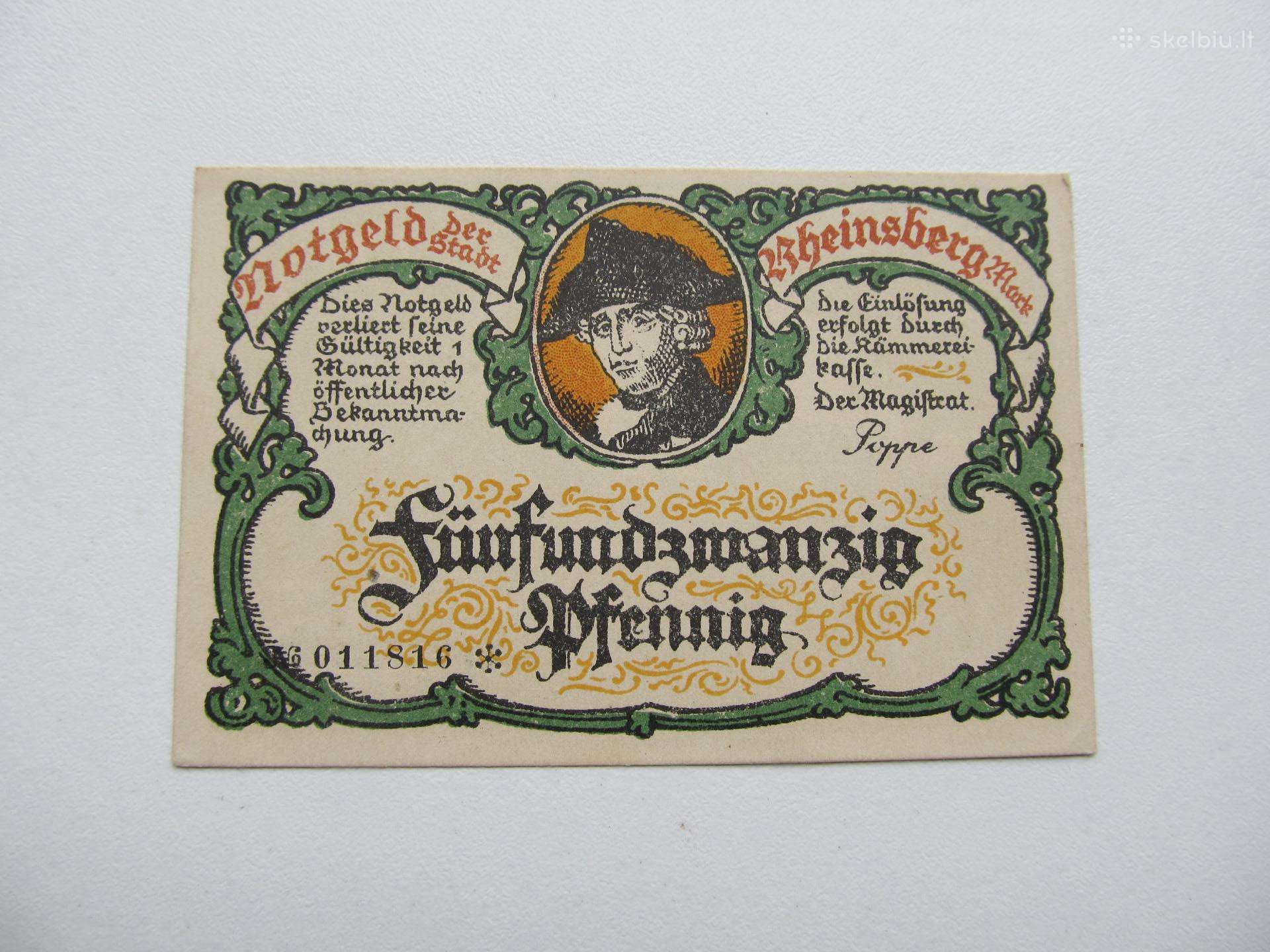 Notgeldas 25 pfenig , Schmiedefeld Vokietija ,1921
