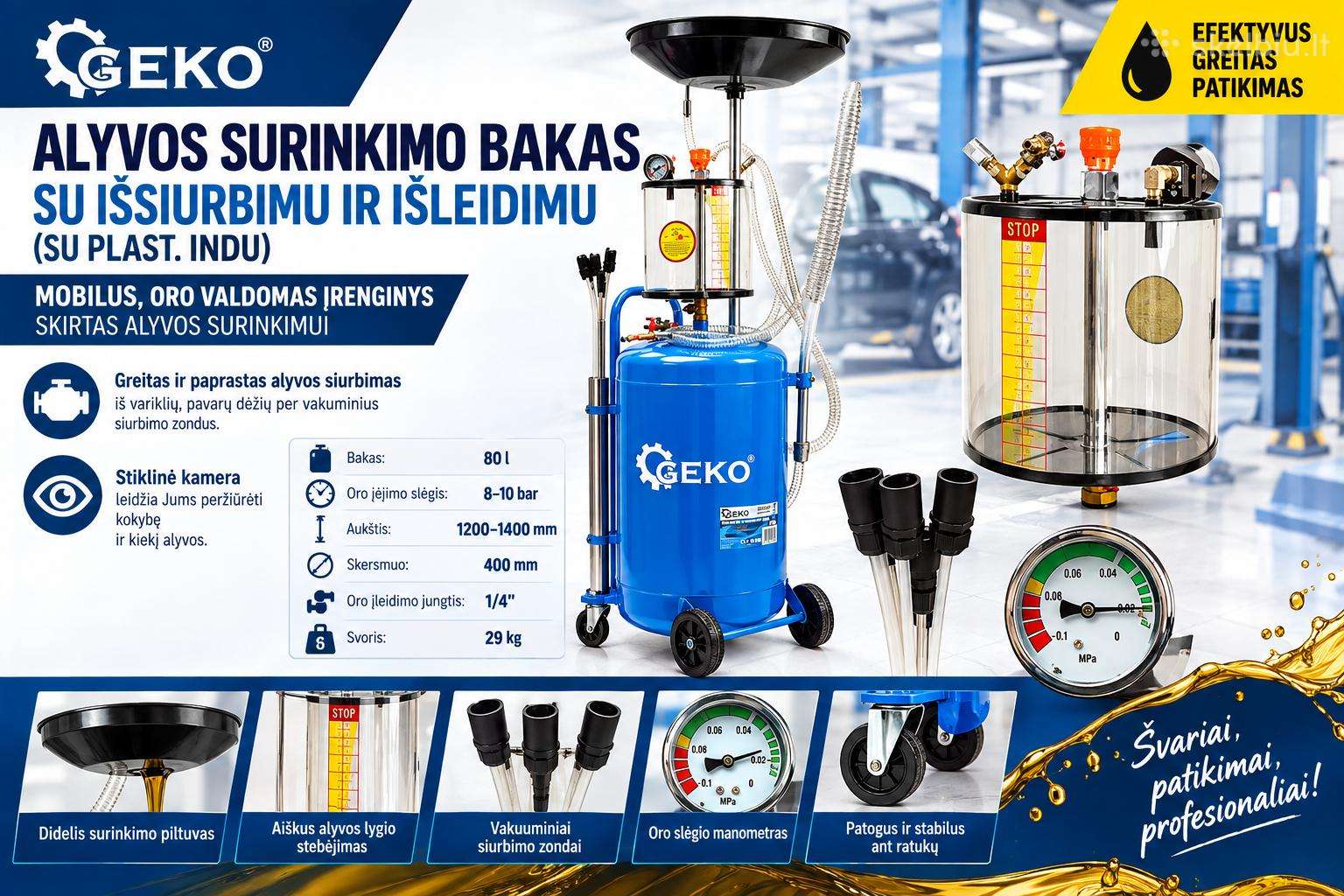 Alyvos surinkimo bakas Geko, 168€