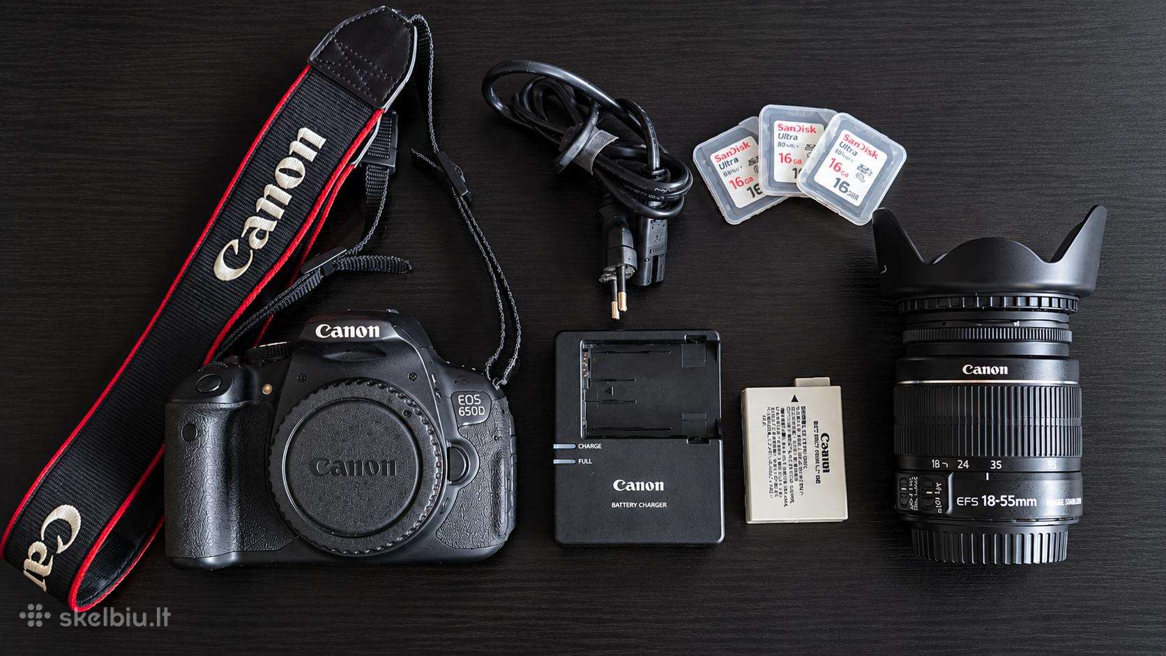 Canon 650d komplektas