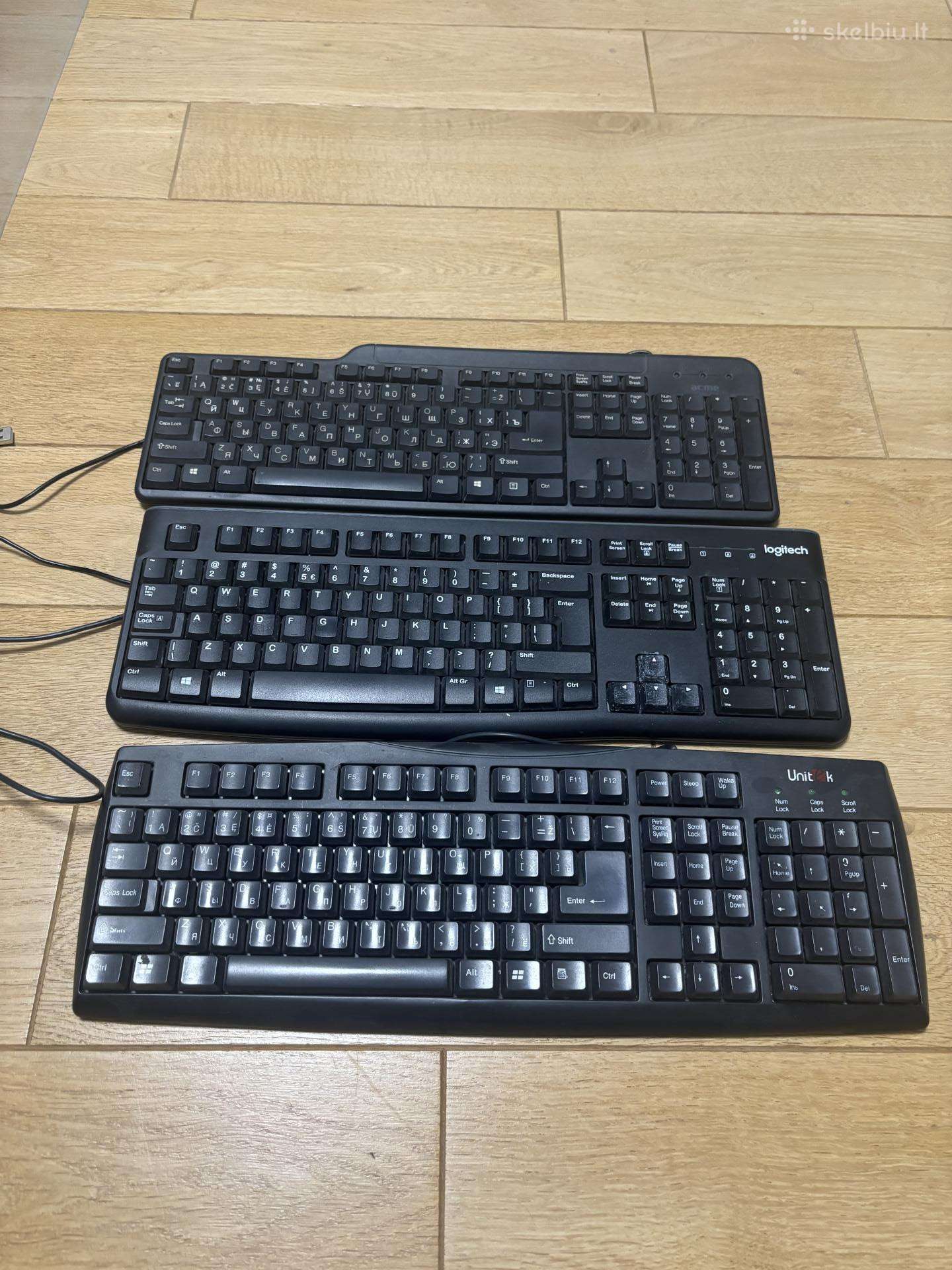 Klaviatūros (acme/logitech/unitek)