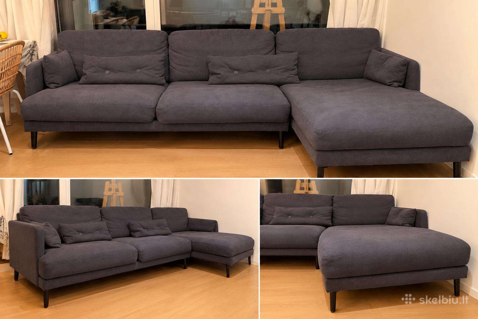 Minkšta kampinė sofa