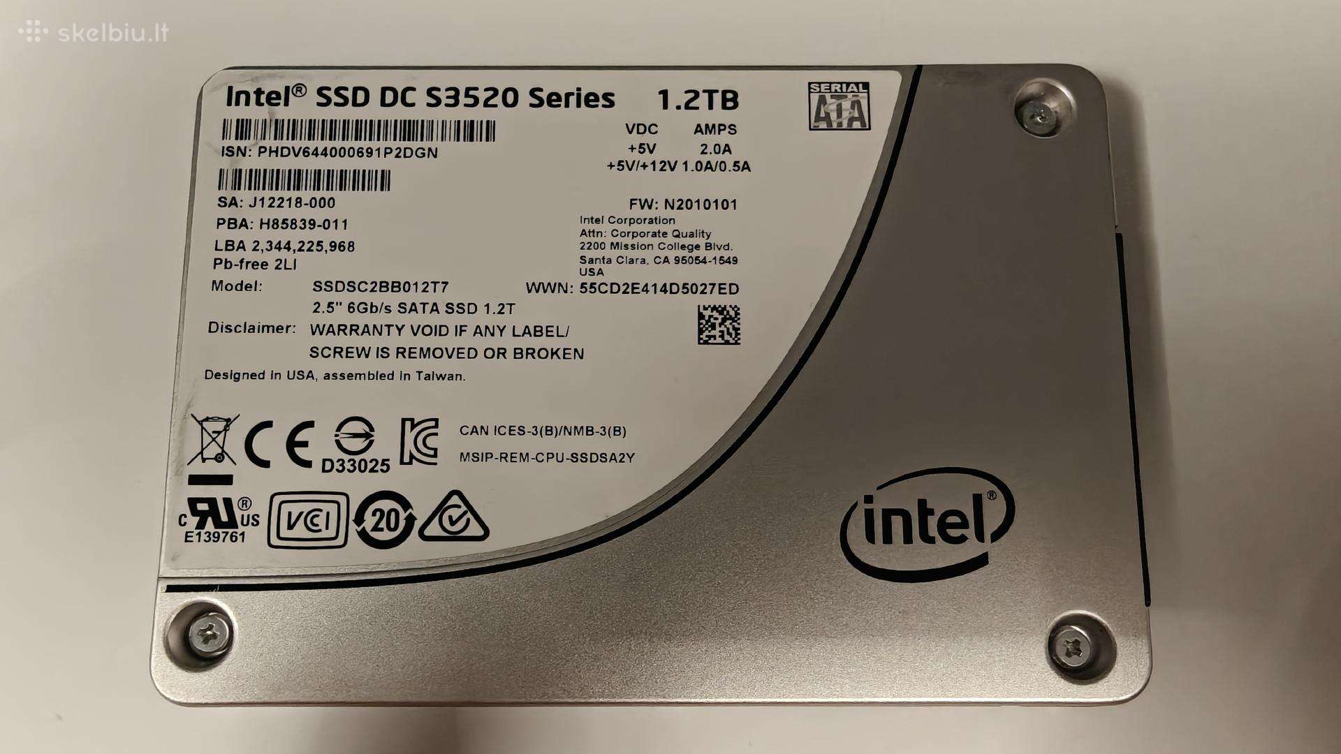 Intel SSD Dc S3520 1.2tb 2.5" Sata SSD