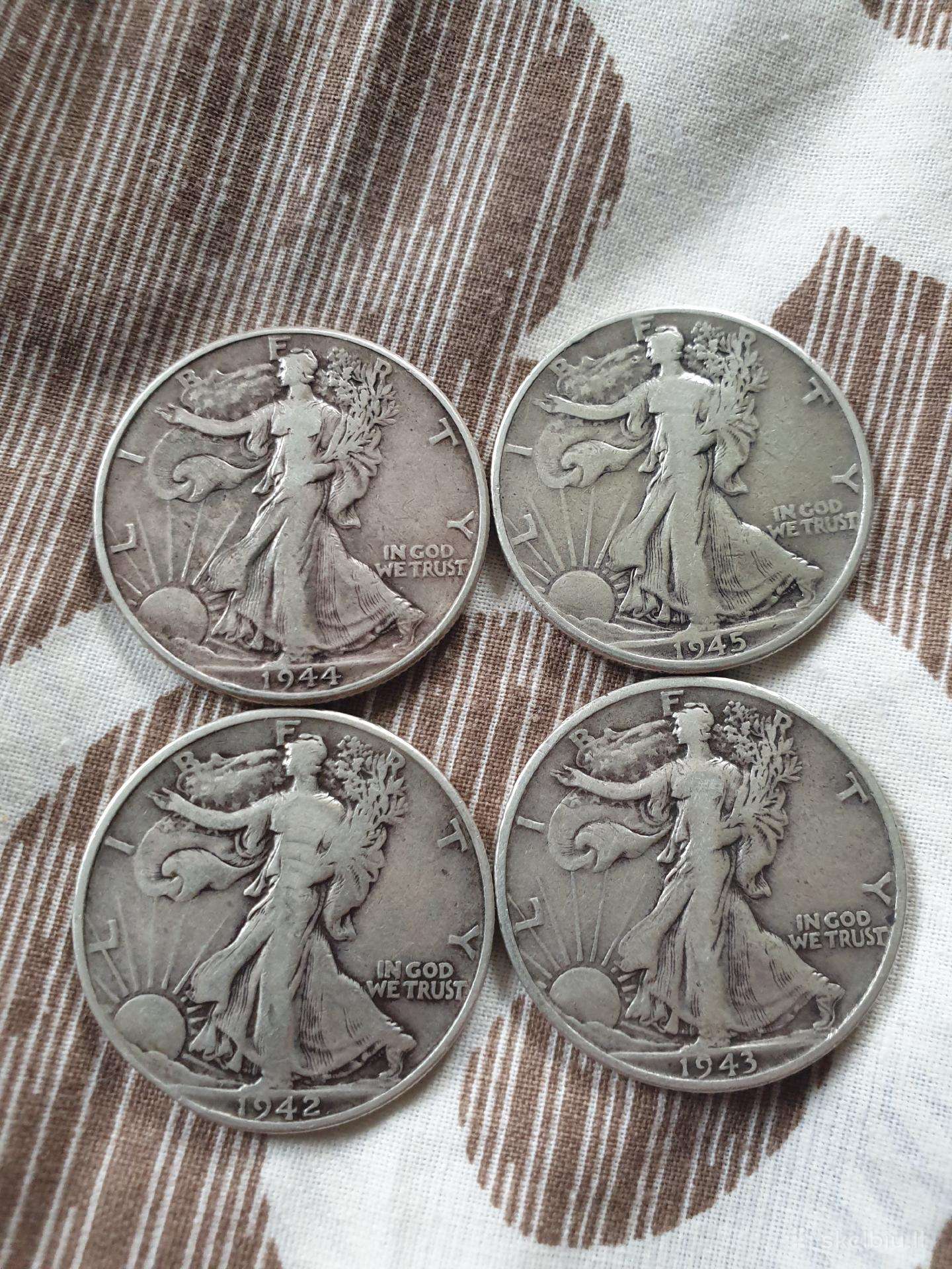 JAV 1/2 dolerio rinkinys 1942-1945m Sidabras