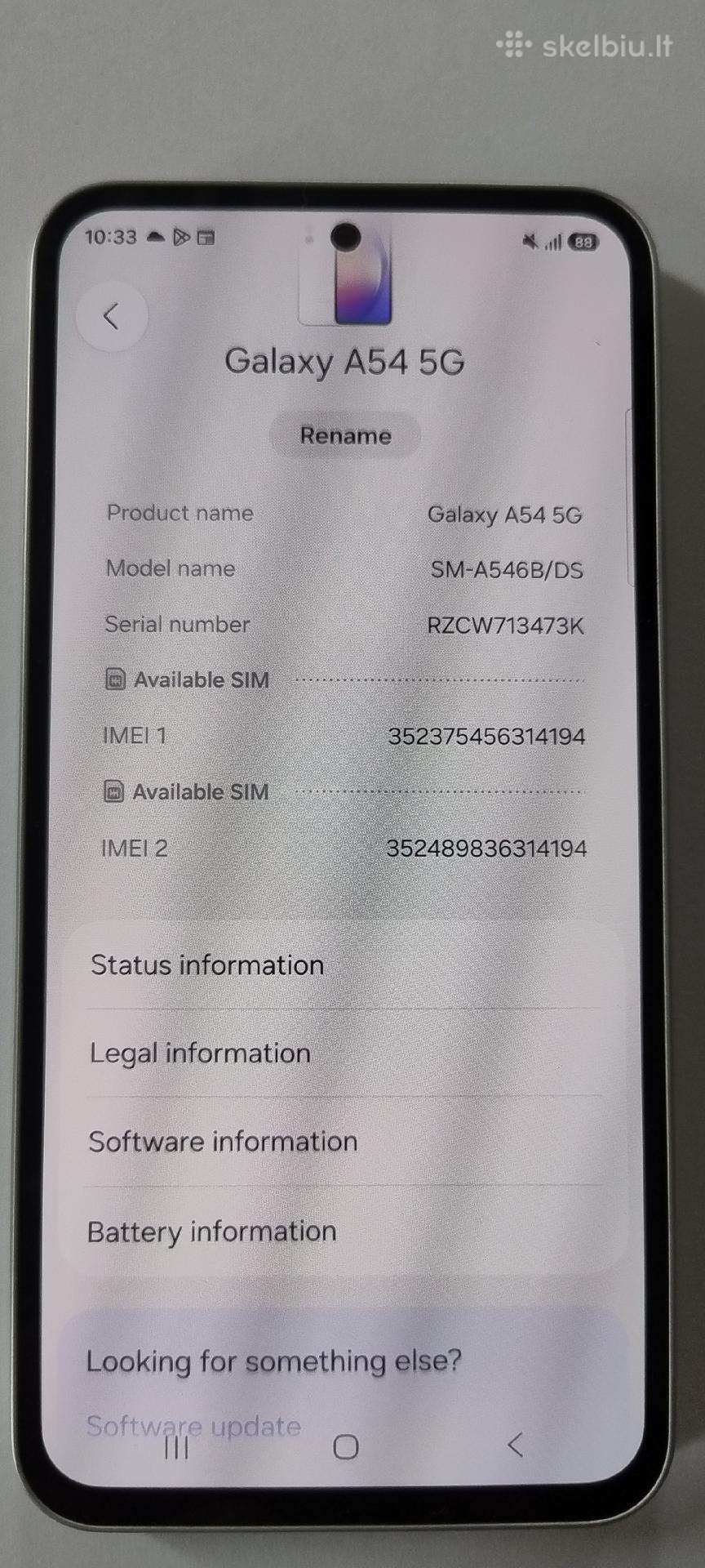 Samsung A54 5G 8/128 baltas