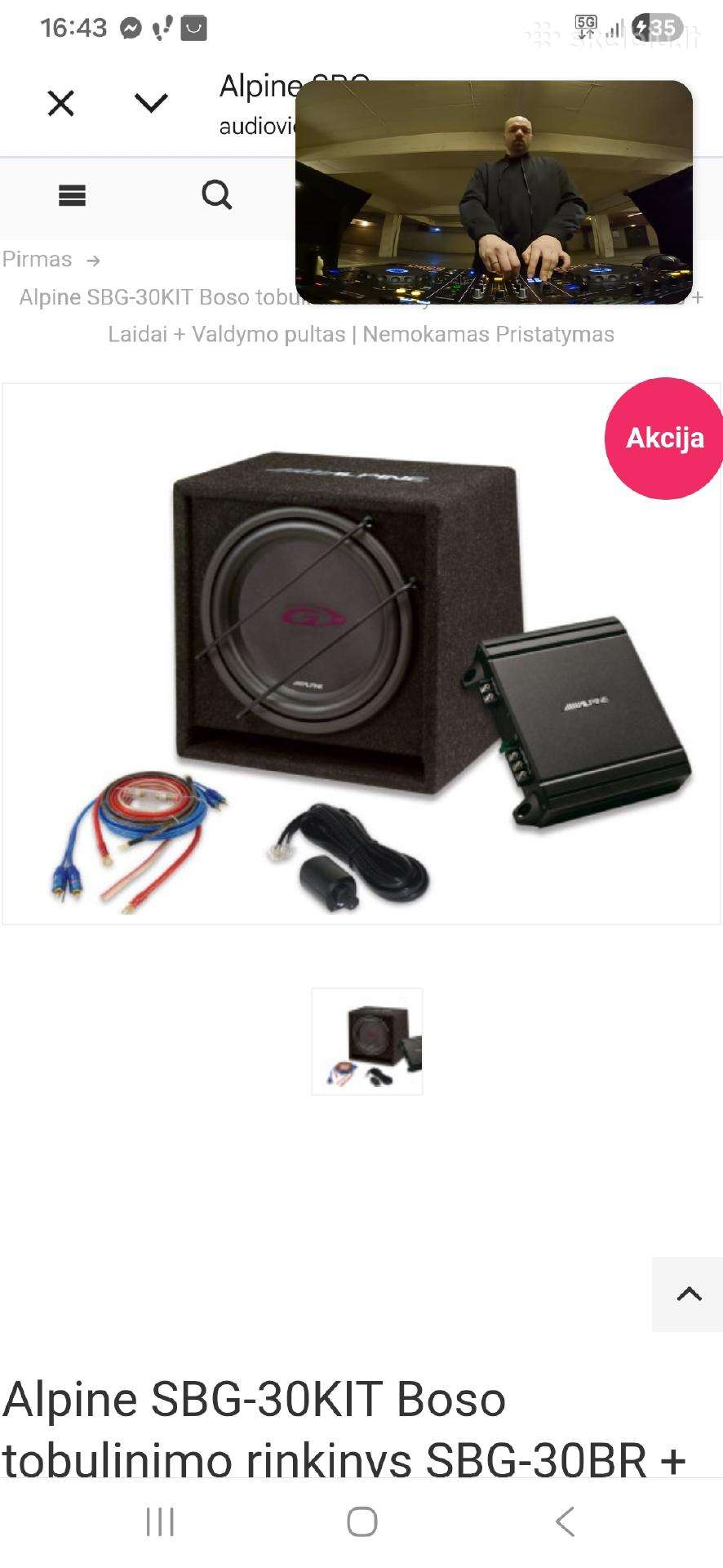 Alpine subas su alpine stiprintuvu