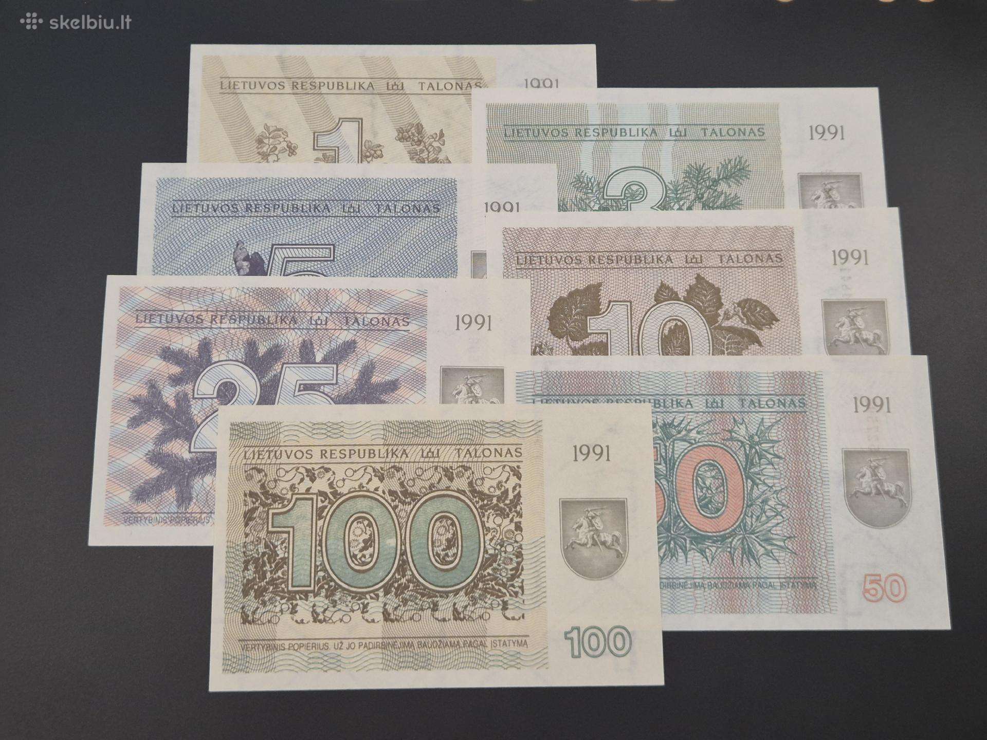 1991 m. talonų rinkinukas Unc