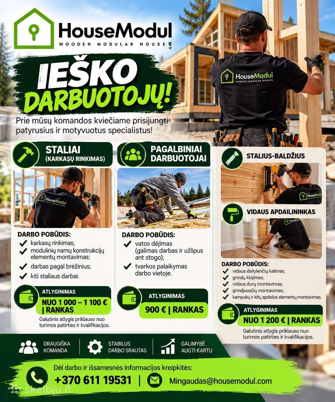 Ieškome darbuotojų